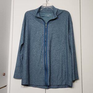 Soft Surrounding Full-Zip Sweater Women's Size M Blue